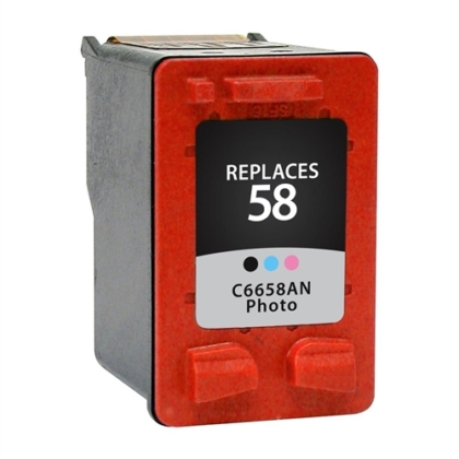 Remanufactured Replacement Photo Ink Cartridge for C6658AN / HP 58 (Fits into Black Slot)