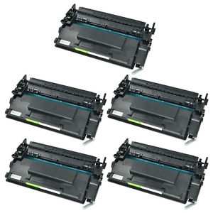 Compatible Replacement for HP CF226X (HP 26X) Set of 5 Black Toner Cartridges