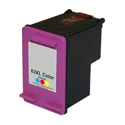 Remanufactured HP 63XL (F6U63AN) High Yield Color Ink Cartridge