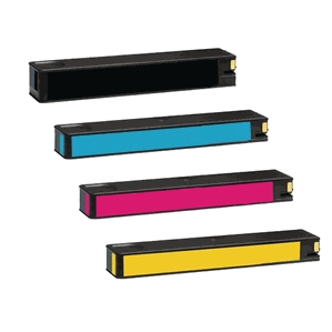 Compatible Replacement 4-Set High Yield Ink Cartridges for HP 990A: 1 Black, Cyan, Magenta, Yellow