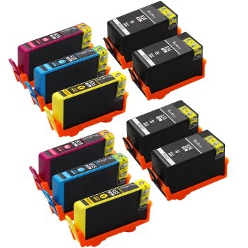 Remanufactured Bulk Set of 10 Ink Cartridges for HP 934XL and 935XL Series: 4 Black & 2 each of Cyan / Magenta / Yellow