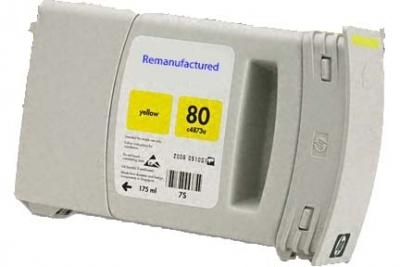 Remanufactured Replacement High Yield Yellow Ink Cartridge for C4848A / HP 80XL
